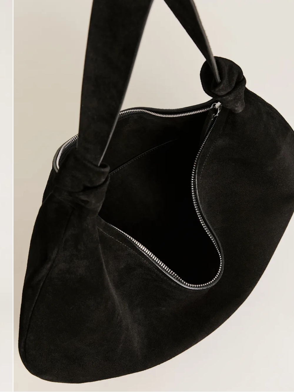 Reformation Rhea Black Hobo Bag in Suede - Picture 3 of 6